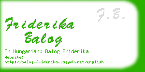 friderika balog business card